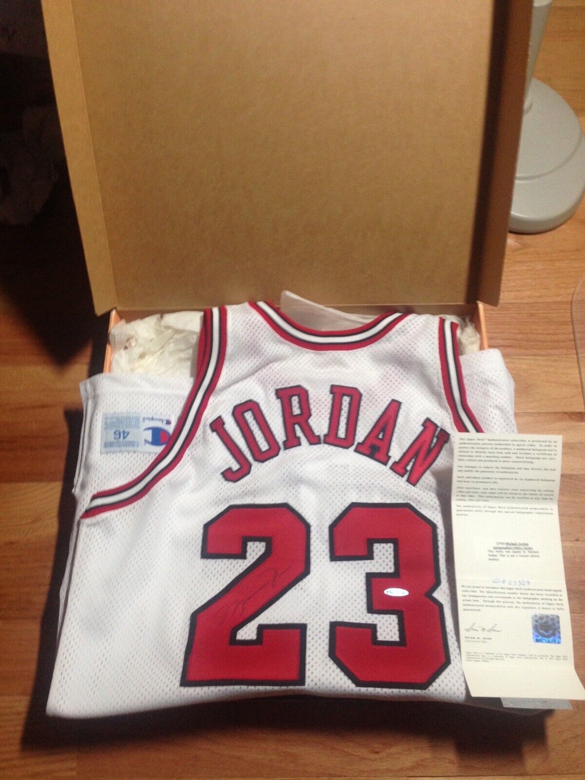 Michael Jordan Autographed Signed UDA UDA Autograph Champion Game Issued Jersey 95-96