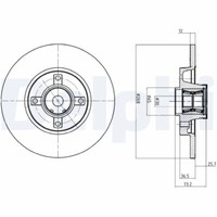 2X Delphi BG9053RSC Bremsscheibe FüR CitroËN DS Peugeot