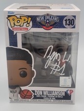ZION WILLIAMSON NEW ORLEANS PELICANS SIGNED BASKETBALL FUNKO POP BAS 
