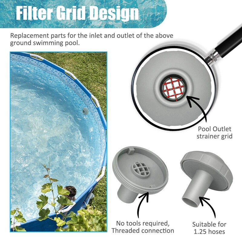 1X(Pool Adapter for Intexs Surface Skimmer Wall Mount Hose Adaptor