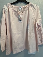 WOMEN CASUAL /DRESSY SHIRT, LONG SLEEVE, NINE WEST, LIGHT PINK, SIZE XL
