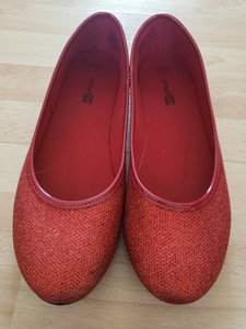 red glitter shoes