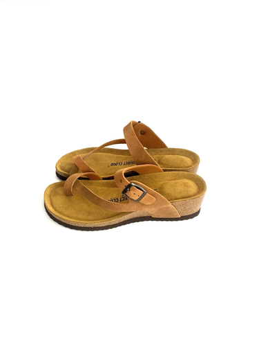 NEW Project Cloud Bailey Brown Leather Wedge Sandals Women Size 10 - Picture 3 of 19