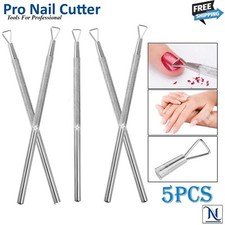 X5 Cuticle Pusher Remover Nail Cleaner Manicure Pedicure Stainless Steel Tool