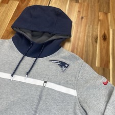 Nike New England Patriots Hoodie Adult Medium Gray NFL Champ Drive Zip Pocket