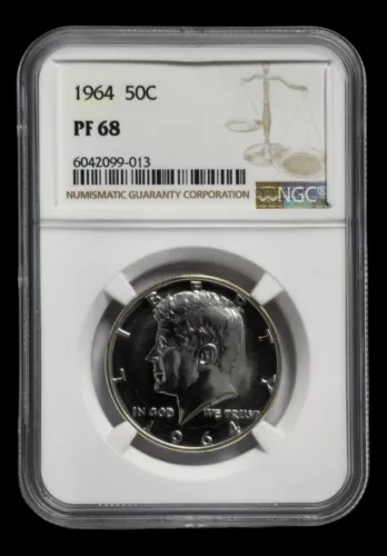 1964 50C Proof .900 Silver Kennedy Half Dollar Coin NGC PF68 PM0117