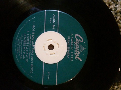 FRANK SINATRA: A Swingin' Affair!, Part 2 45 (4 song EP, PC w/ foxing obc) - Picture 9 of 9