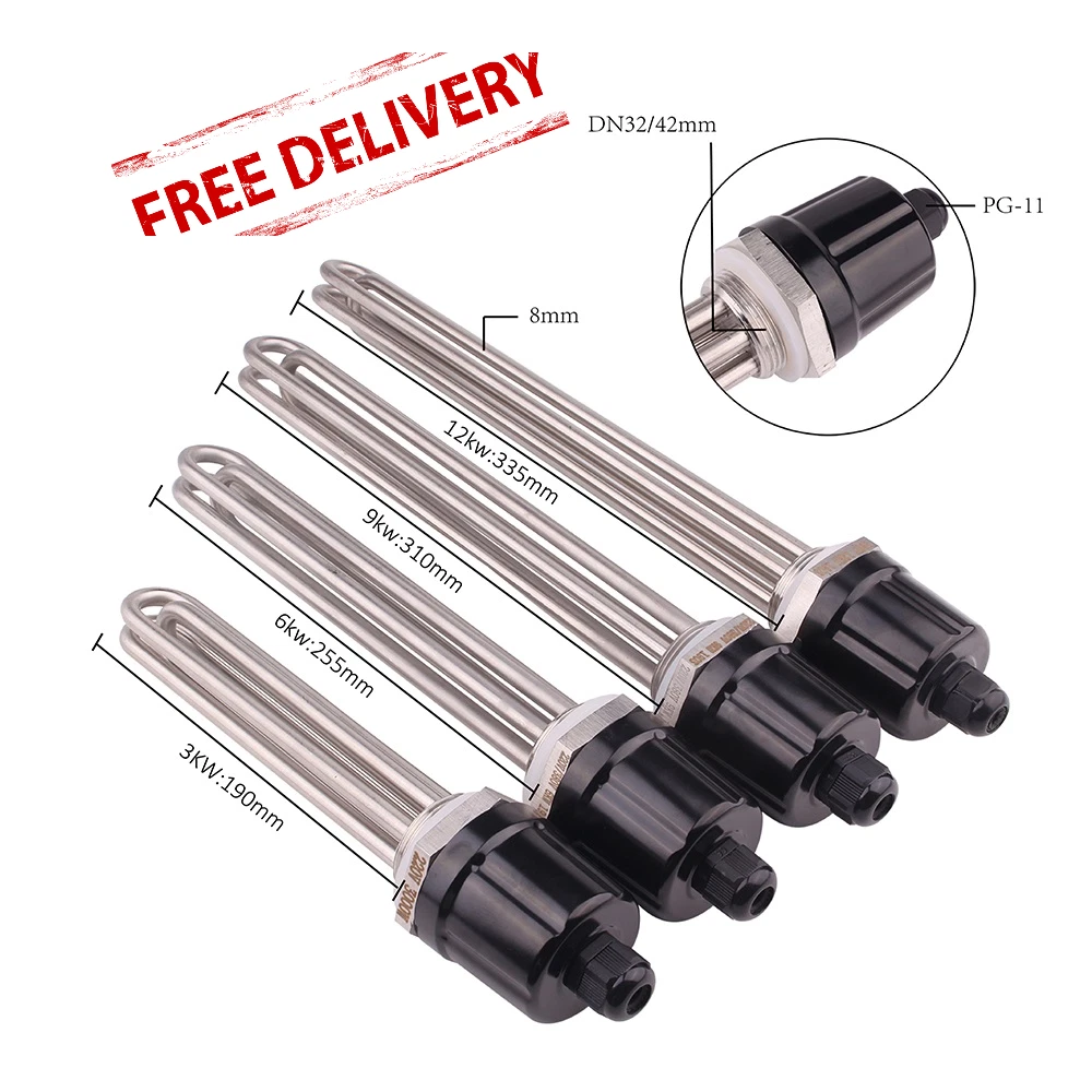 DN32 Thread Heating Pipe Replacement Water Heater Electrical Immersion  Element | eBay