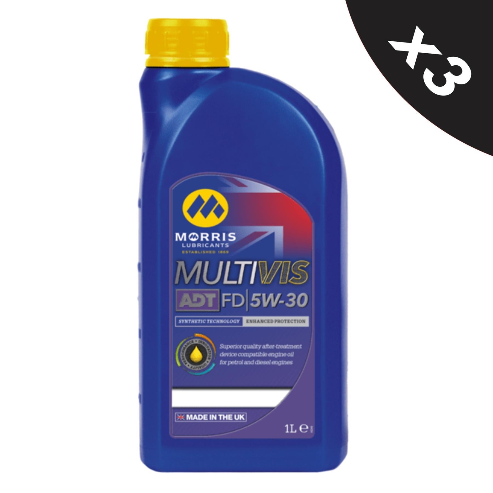 3x1L Morris 5w30 Fully Synthetic Engine Oil SL/CF ACEA A5/B5 Ford WSS-M2C913-D