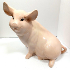 Light Pink Ceramic Pig Figurine Shelf Table Decor