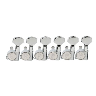 Wilkinson E-Z-LOK Chrome Left Handed 6 Inline Guitar Machine Head Tuning Peg Set