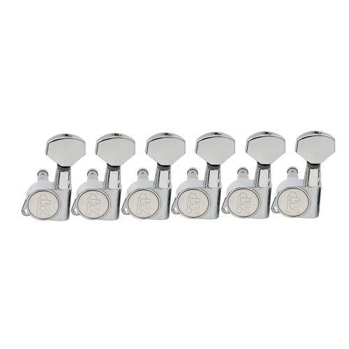 Wilkinson E-Z-LOK Chrome Left Handed 6 Inline Guitar Machine Head Tuning Peg Set