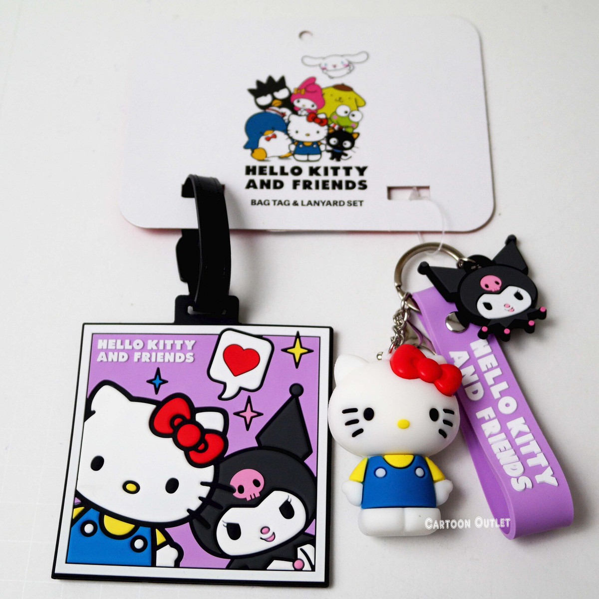 Hello Kitty key Chain Bag Tag & Landyard Set Luggage Tag