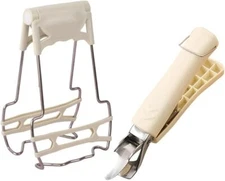 Hot Plate Gripper, UNOSCHRIM Stainless Steel Bowl Clip Set, 2 Piece Set