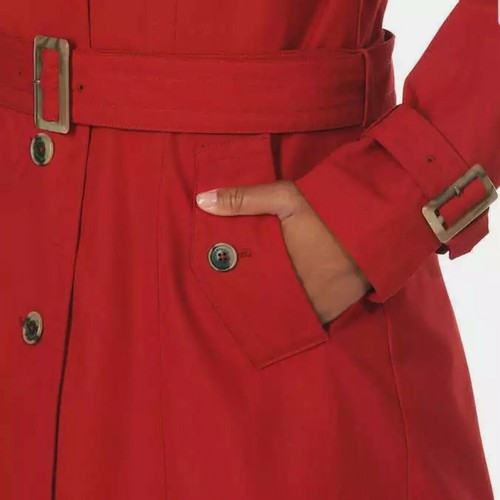 Pendleton Water Resistant Trench Coat With Plaid Rem Lining Black Red Tan Pocket - Picture 5 of 15