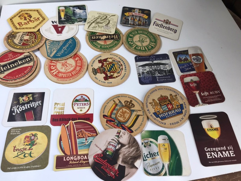 Beer Coasters - Vintage Lot of  25 + Cardboard Beer Coasters