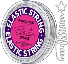 1.2Mm Elastic String, Metallic Silver Stretch Cord for Craft Gift Jewelry Making