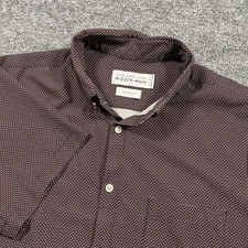 Mizzen+Main Shirt Mens Large Blue Red Leeward Trim Fit Performance Button Down