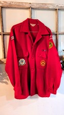 Vintage Boy Scouts of America Official Jacket BSA Red Wool Coat Patches Size 40