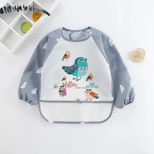 Waterproof Baby Bib Long Sleeve Feeding Apron Toddler 0-3Y Cartoon