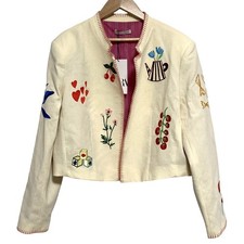 26SS ZARA Flower Embroidery Jacket, Size M, Ivory Women USED