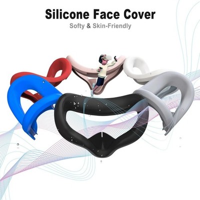 Silicone Face Cover for Oculus Quest 2 - Black - Comfortable VR Headset Replace