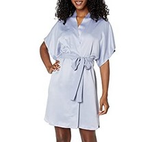 NATORI Charmeuse Essentials Wrap Robe Slate Blue L XL NEW