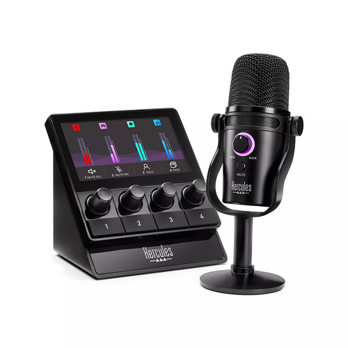 Hercules Stream Starter Kit – zestaw audio do strumieniowego przesyłania strumieniowego z kontrolerem Stream 100, - Zdjęcie 3 z 6