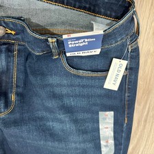NWT Old Navy Womens Power Slim Straight Mid-Rise Dark Wash Denim Jeans Size 18