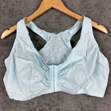 GLAMORISE Front-Closure Cotton Comfort T-back Wirefree Teal Blue Sz 48BCD 1908