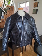 Aero Leather Co vintage USAAF black leather w...