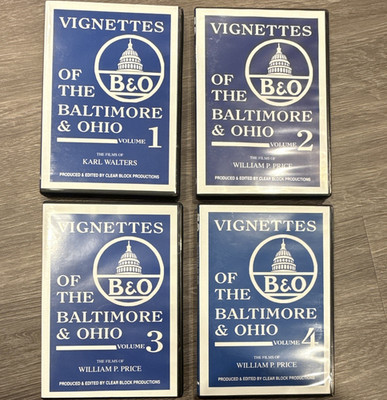Clear Block Vignettes of the Baltimore & Ohio Railroad B&O Vol 1-4 DVD-R Set