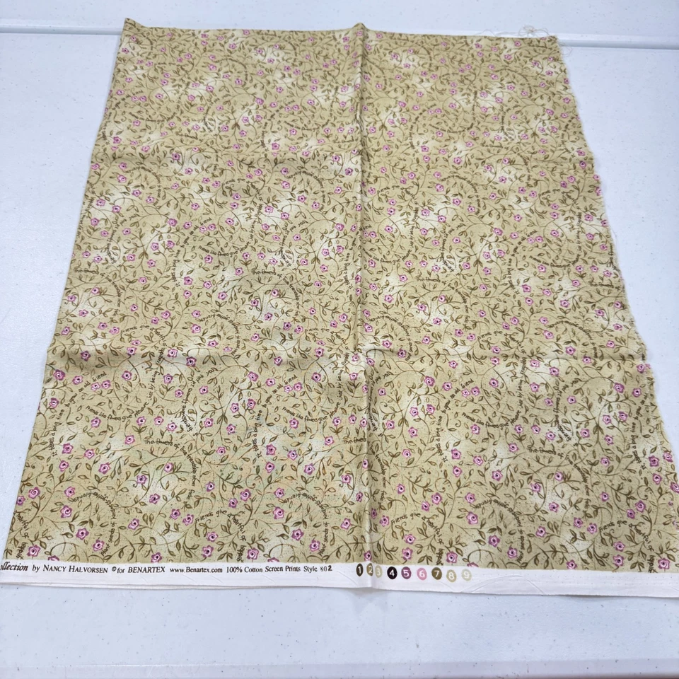 Vintage Beatrix Acolchado Verde Floral Algodón 802 True Friends Colecciones 42x37 Foto 2 de 4