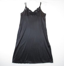Vassarette Slip Dress Size 38 Lace Trimmed Adjustable Black USA Made