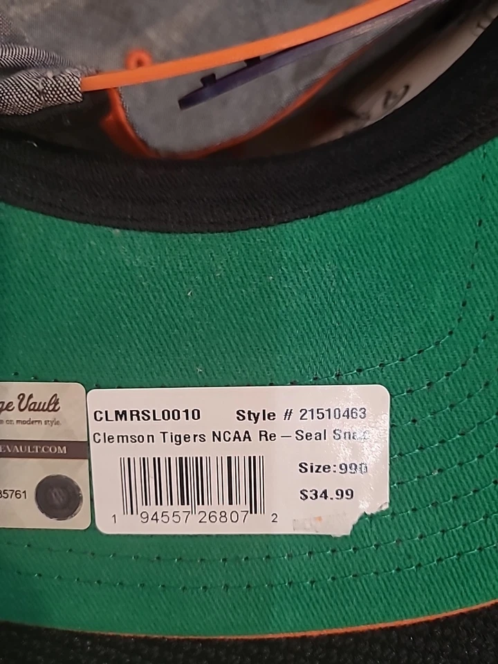 NEW Clemson Tigers Zephyr Gray orange Embroider Snapback Trucker Hat Adult OSFM - Image 3 of 4