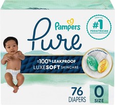 Pampers Pure Protection Baby Diapers, Size 0 10 lbs , 76 Count, Up to 100 Lea