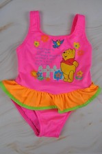 Vintage Winnie the Pooh Girls One Piece Bathing Suit size 24 Months Neon