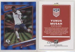 2021-22 Panini Donruss Road to Qatar Holo Blue Laser /49 Yunus Musah #161