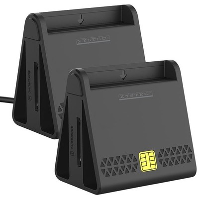 Xystec 2er-Set USB-Chipkartenleser für Smart-, SIM- und Speicher-Karten, HBCI
