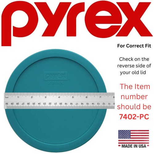 Pyrex 7 Cup Turquoise Round Plastic Food Storage Lids Set of 2 Microwave Safe - Afbeelding 4 van 4