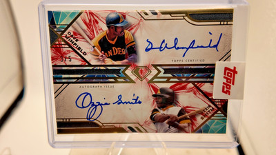 2025 Topps Diamond Icons Ozzie Smith & Dave Winfield Red Dual Auto 3/5