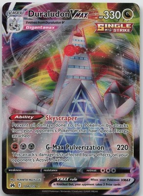 Duraludon VMAX 104/159 Holo VMAX Rare Crown Zenith Pokemon Near Mint A
