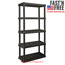 Plastic Storage Shelves Garage Shelving Unit 5-Tier 73.80"H x 17.75"D x 36"W