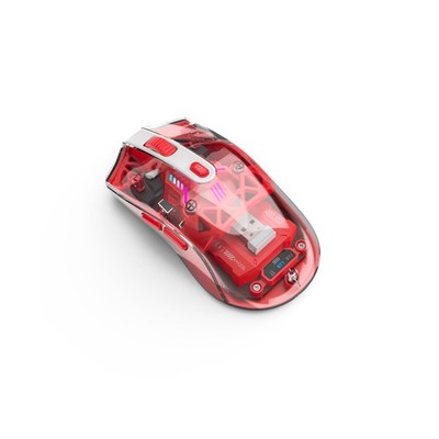 Wireless Mouse with Transparent Shell and RGB Lighting Dual-Mode Bluetooth & ...
