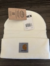 Carhartt Men  s Knit Cuffed Beanie White One Size Winter Hat Carhartt Work Hat
