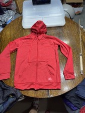 Adidas Full Zip Hoodie Jacket Athletic Running Track Pink Black Womens Medium