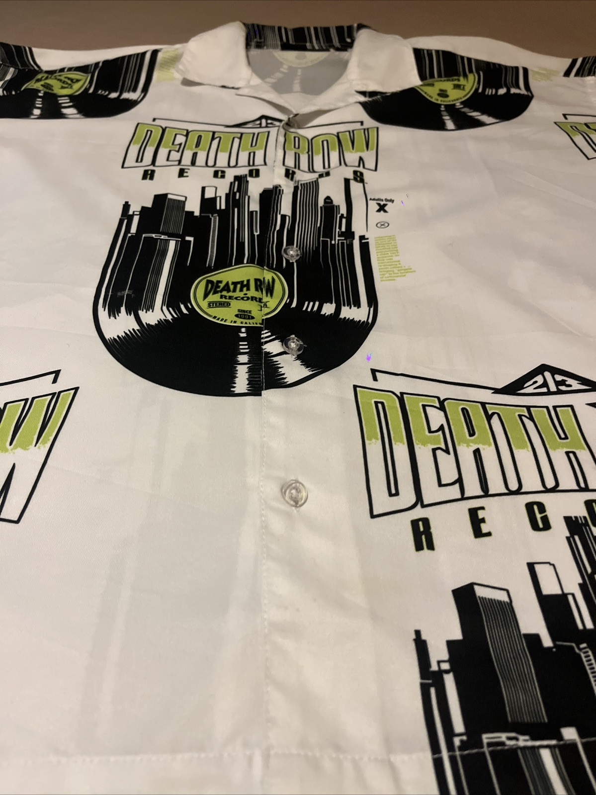 FILA Camicia a maniche corte Death Row Records taglia S (adatta per L XL) Snoop Dogg Dr. Dre rara