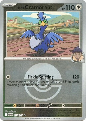 Hop's Cramorant (Poke Ball) 177/217 Reverse Holofoil ME: Ascended Heroes NM