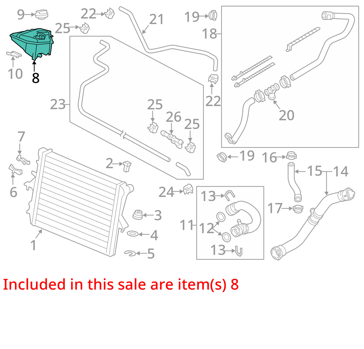 Audi R8 2008-2015 Coolant reservoir P/N 5280680