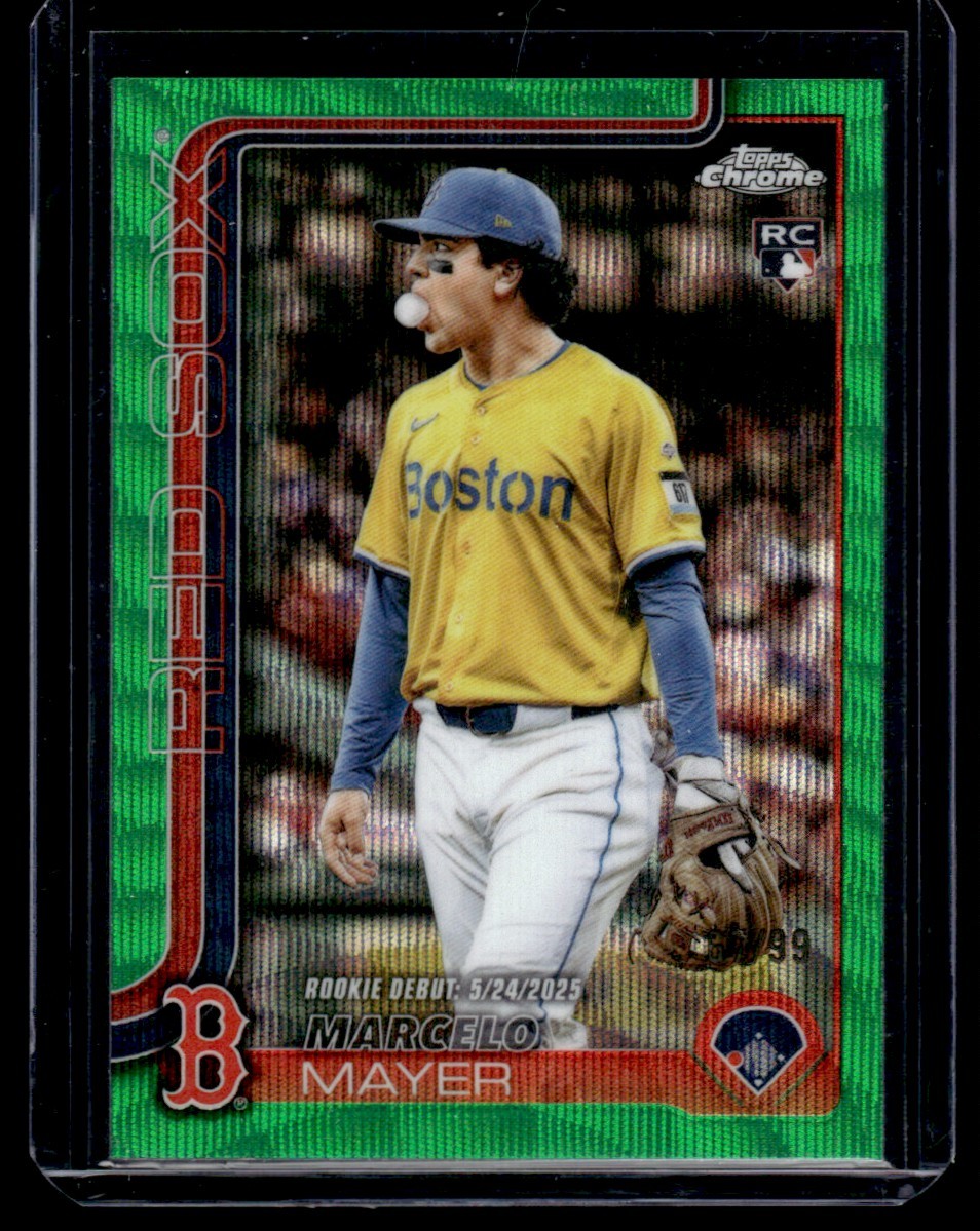 2025 Topps Chrome Update Green Wave Marcelo Mayer RC /99 Boston Red Sox #USC117